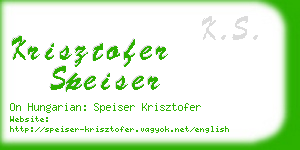 krisztofer speiser business card